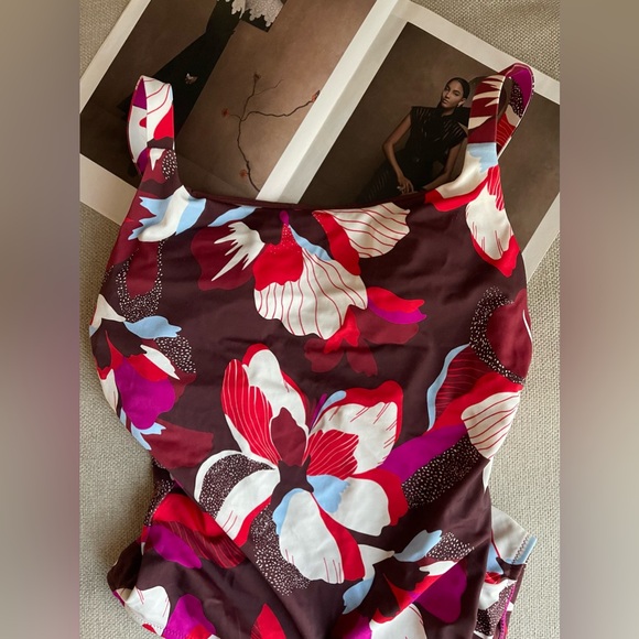 Athleta Hermosa One Piece Swimsuit In Hero Bloom Decadent Chocolate Size S - Picture 11 of 11